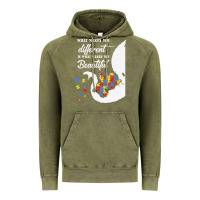 Vintage Olive Autism Different Makes You Beautiful Vintage Hoodie - CowhideDigitalArt