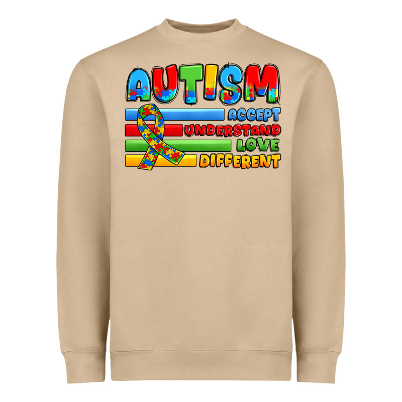 Autism Accept Understand Love Different Heavyweight Sweatshirt by JahusDesignShop | Teevron