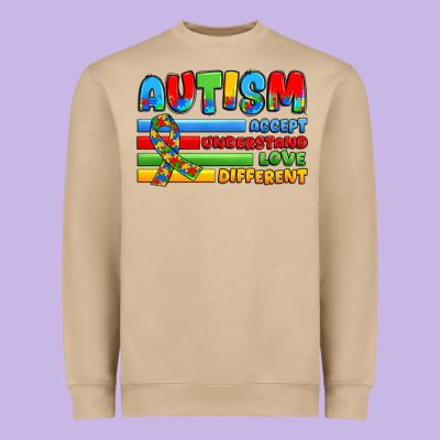 Autism Accept Understand Love Different Heavyweight Sweatshirt Designed By Jahusdesignshop