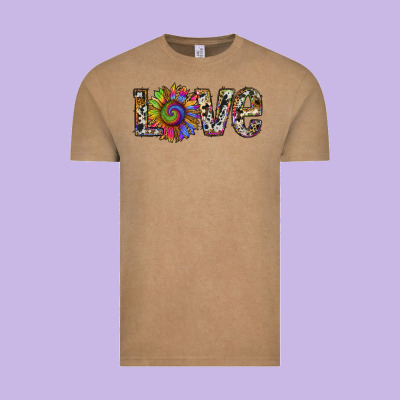 Tie Dye Sunflower Love Vintage Tee Designed By Ranaportraitstore