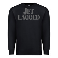 Black jet lagged cute world traveler & funny vacation pullover hoodie Premium Sweatshirt - linhVisuals