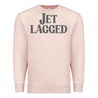 Pale Pink jet lagged cute world traveler & funny vacation pullover hoodie Premium Sweatshirt - linhVisuals