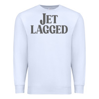 White jet lagged cute world traveler & funny vacation pullover hoodie Premium Sweatshirt - linhVisuals
