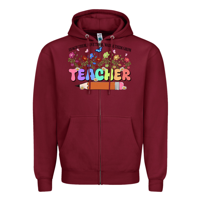 Teacher Wildflowers Kopyası Zipper Hoodie by JahusDesignShop | Teevron