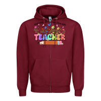 Burgundy teacher wildflowers kopyası Zipper Hoodie - JahusDesignShop