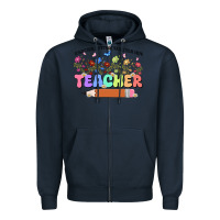 Navy teacher wildflowers kopyası Zipper Hoodie - JahusDesignShop