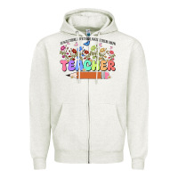 Oatmeal Heather teacher wildflowers kopyası Zipper Hoodie - JahusDesignShop