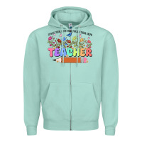 Seafoam teacher wildflowers kopyası Zipper Hoodie - JahusDesignShop