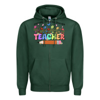 Sports Green teacher wildflowers kopyası Zipper Hoodie - JahusDesignShop