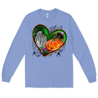 Halloween Heart With Pumpkin Long Sleeve Tee | Teevron