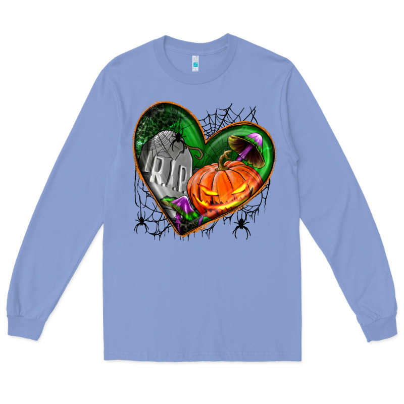 Halloween Heart With Pumpkin Long Sleeve Tee by BundleAndBundleShop | Teevron