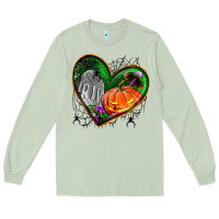 Matcha halloween heart with pumpkin Long Sleeve Tee - BundleAndBundleShop