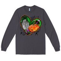 Smoke halloween heart with pumpkin Long Sleeve Tee - BundleAndBundleShop
