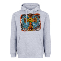 Heather Grey western cross Heavyweight Hoodie - JahusDesignShop