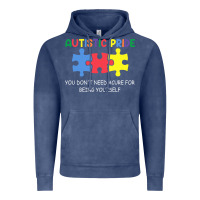 Vintage Denim Autistic Pride Autism Awareness Vintage Hoodie - CowhideDigitalArt