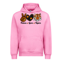 Fuchsia Pink peace love tigers Urban Hoodie - RanaPortraitStore