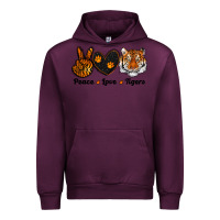 Mauve Wine peace love tigers Urban Hoodie - RanaPortraitStore