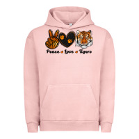 Pigment Salmon peace love tigers Urban Hoodie - RanaPortraitStore