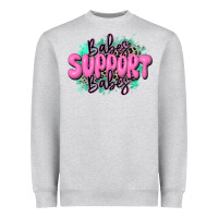 Heather Grey babes support babes Heavyweight Sweatshirt - JahusDesignShop