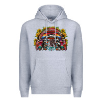 Heather Grey mexican rainbow Premium Hoodie - RacoonDesign