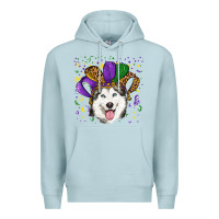 Blue Mist mardi gras hat husky Premium Hoodie - RanaPortraitStore