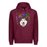 Burgundy mardi gras hat husky Premium Hoodie - RanaPortraitStore