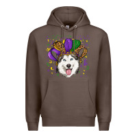 Coffee mardi gras hat husky Premium Hoodie - RanaPortraitStore