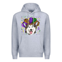 Heather Grey mardi gras hat husky Premium Hoodie - RanaPortraitStore