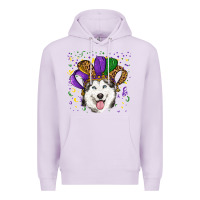 Lilac mardi gras hat husky Premium Hoodie - RanaPortraitStore