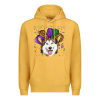 Mustard mardi gras hat husky Premium Hoodie - RanaPortraitStore