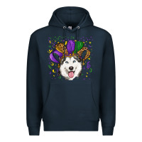 Navy mardi gras hat husky Premium Hoodie - RanaPortraitStore