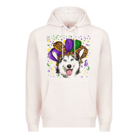Pale Pink mardi gras hat husky Premium Hoodie - RanaPortraitStore
