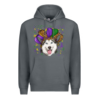 Rock mardi gras hat husky Premium Hoodie - RanaPortraitStore