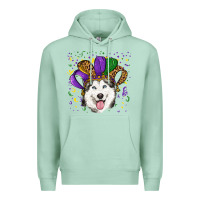 Seafoam mardi gras hat husky Premium Hoodie - RanaPortraitStore
