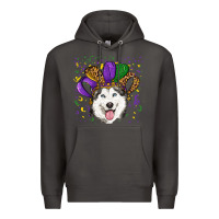 Smoke mardi gras hat husky Premium Hoodie - RanaPortraitStore