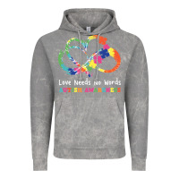 Cloud Rock Love Needs No Words Heart Puzzle Autism Vintage Hoodie - CowhideDigitalArt