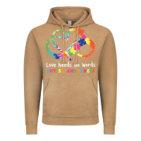 Vintage Camel Love Needs No Words Heart Puzzle Autism Vintage Hoodie - CowhideDigitalArt