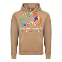 Vintage Coffee Love Needs No Words Heart Puzzle Autism Vintage Hoodie - CowhideDigitalArt