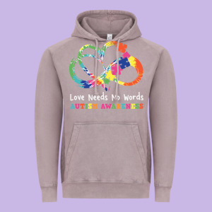 Love Needs No Words Heart Puzzle Autism Vintage Hoodie Designed By Cowhidedigitalart