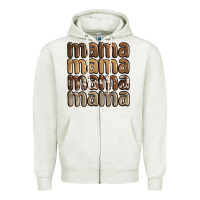 Oatmeal Heather faux sequins mama Zipper Hoodie - JahusDesignShop