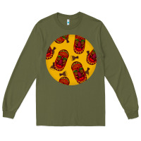 Army Green african masks round earrings 5 Long Sleeve Tee - BundleAndBundleShop