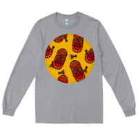 Heather Grey african masks round earrings 5 Long Sleeve Tee - BundleAndBundleShop