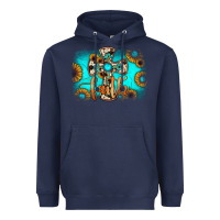 Navy faith cross Heavyweight Hoodie - JahusDesignShop