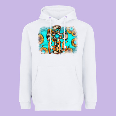 Faith Cross Heavyweight Hoodie Designed By Jahusdesignshop