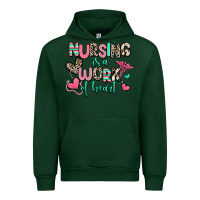 Forest Green nursing is a work of heart Urban Hoodie - RanaPortraitStore