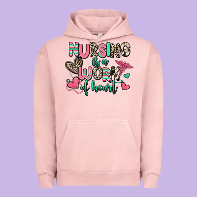 Nursing Is A Work Of Heart Urban Hoodie Designed By Ranaportraitstore