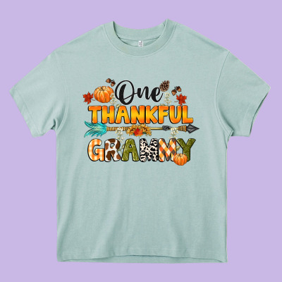 One Thankful Grammy Heavy Core Tee Designed By Cowgirlartshop
