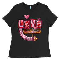 Black Valentine's Day love vacant Ladies Tee - FaDigitalArtStudio