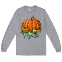 Heather Grey pumpkin mini Long Sleeve Tee - BundleAndBundleShop