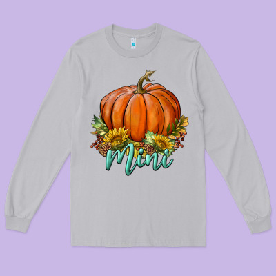 Pumpkin Mini Long Sleeve Tee Designed By Bundleandbundleshop
